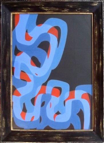 BRYAN WYNTER
'Triple Blue Stream'. Acrylic on paper. 21 x 16 ins. Provenance: Purchased David Lay,