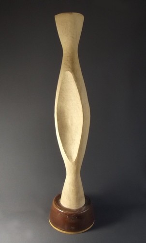 DENNIS LANE
Sculptural form ceramic on glazed base. Unmarked. Height 34 ins. Note: Made by potter