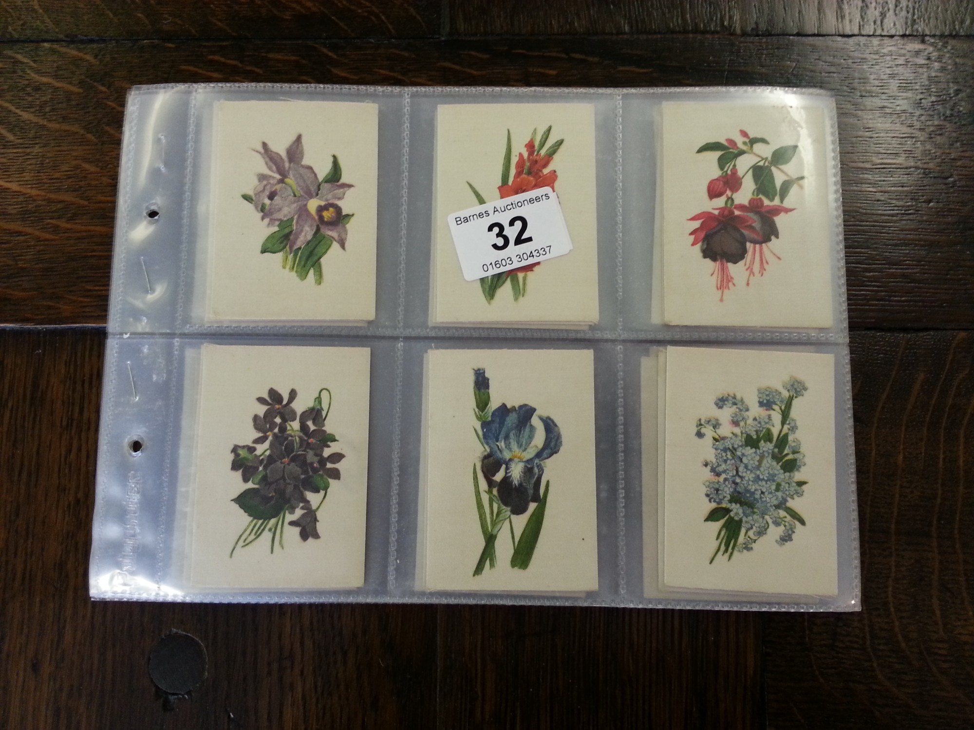 Set of L25 B Morris English Flowers (Panel Cigarette silks), 1915