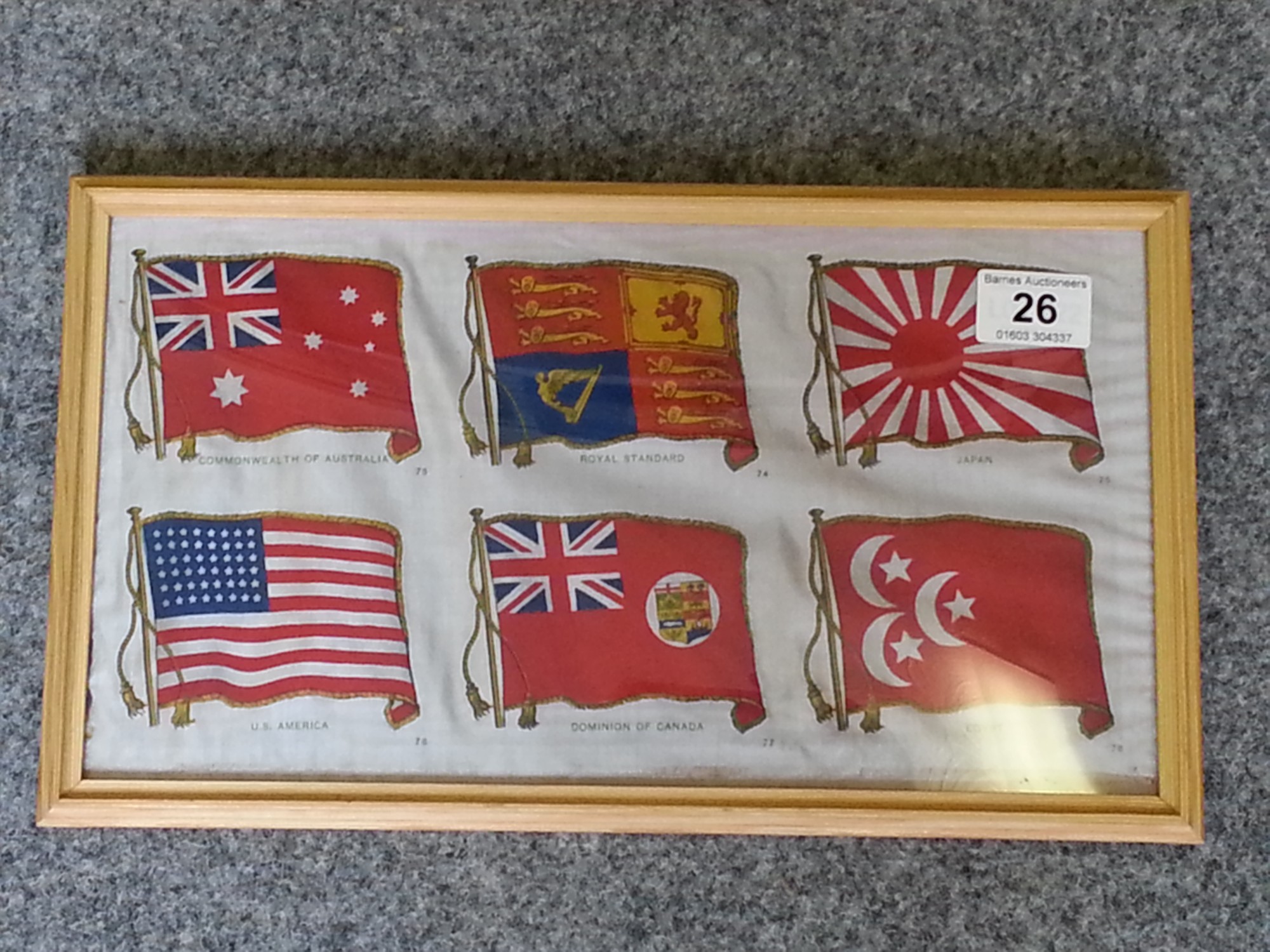 FCSSU - 6 total, unknown maker, Flags of the World, numbered 73-78 (L)