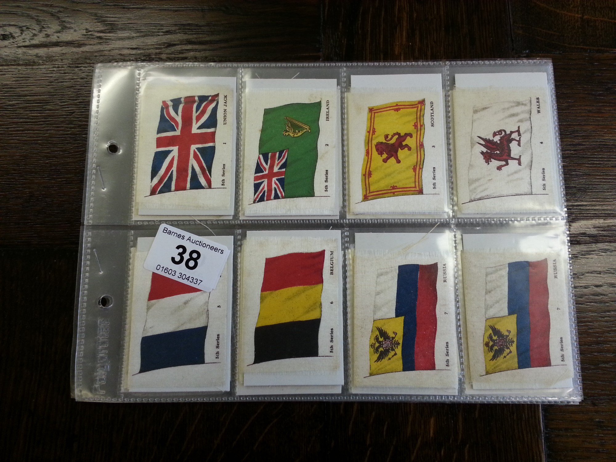 Set of M50 G Phillips Flags, 5th Series, cigarette silks, 1914