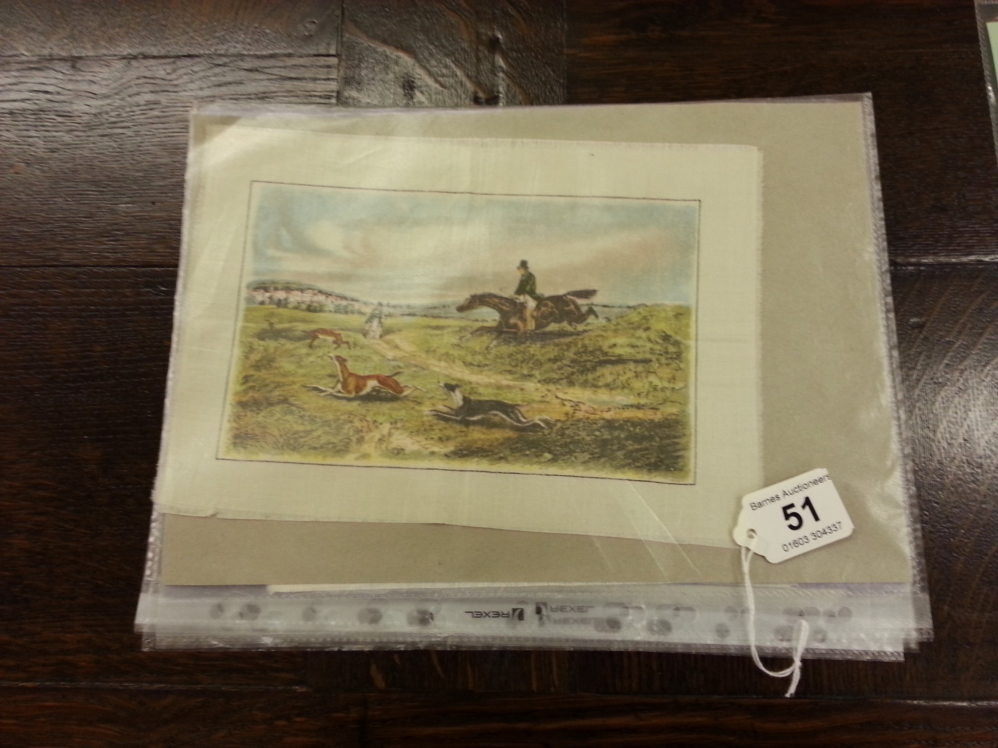 Mixed lot of silks c.1910, hunting themes