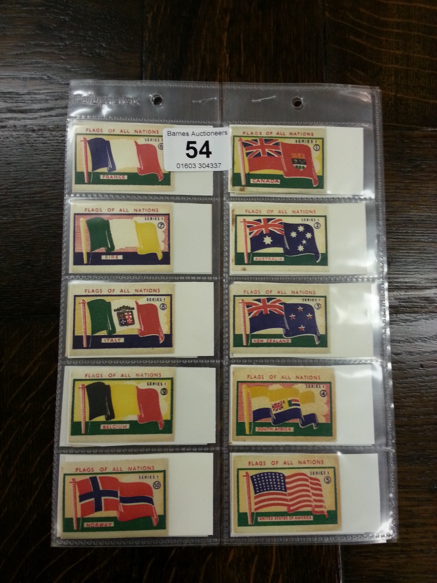 Set of 25 Kings of York (Laundry) Flags of All Nations, silks, 1954