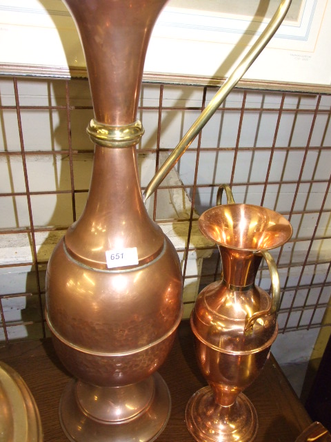 TWO LARGE COPPER VASES