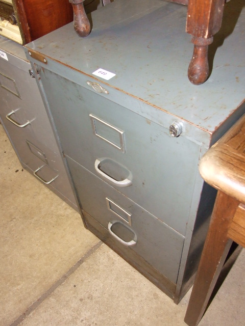 TWO DRAWER METAL FILING CABINET