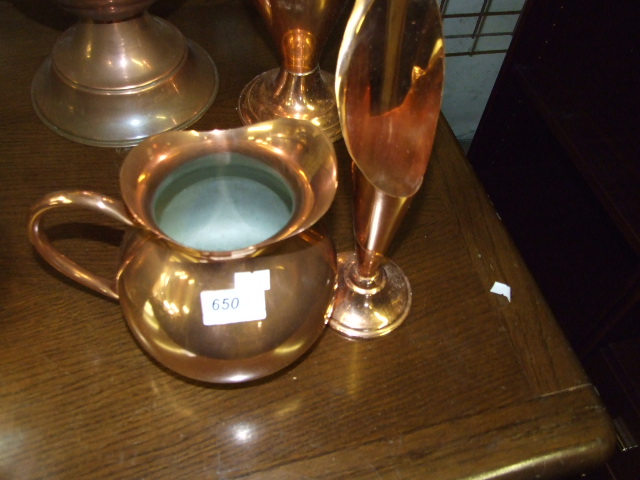 COPPER JUG AND VASE