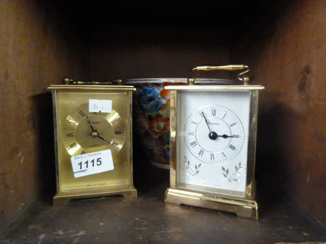 TWO CLOCKS AND JARDINIERE