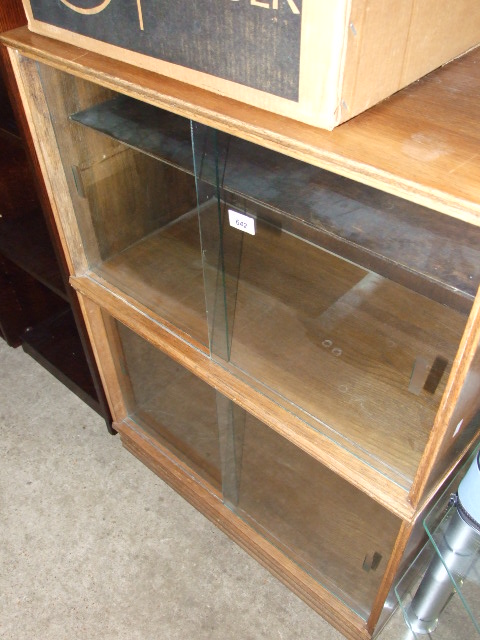 TWO OAK GLAZED BOOK CASES