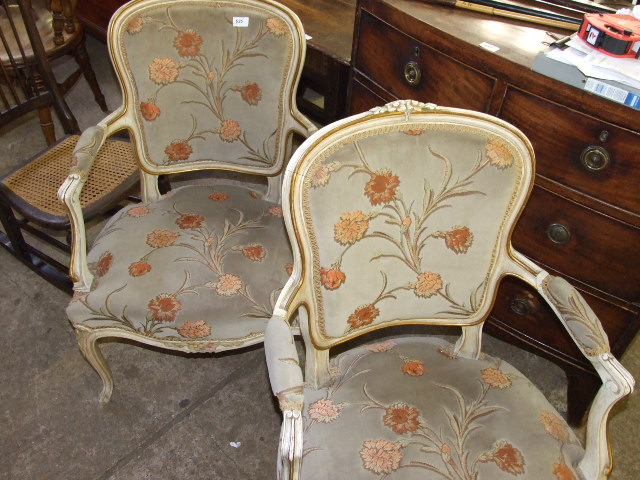 PAIR OF FRENCH STYLE ARMCHAIRS