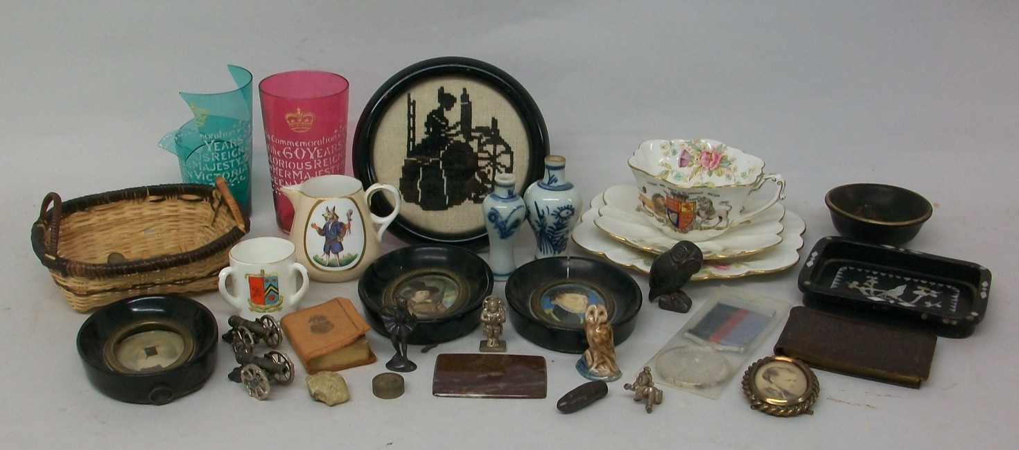 A Foley China trio, commemorating 60 years of Queen Victoria, 1837-1897, two Commemorative