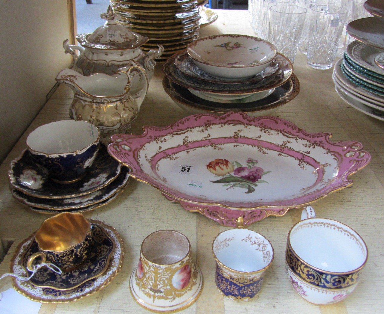 A group of Coalport porcelain, various dates, including; a comport  painted with flowers by Thomas
