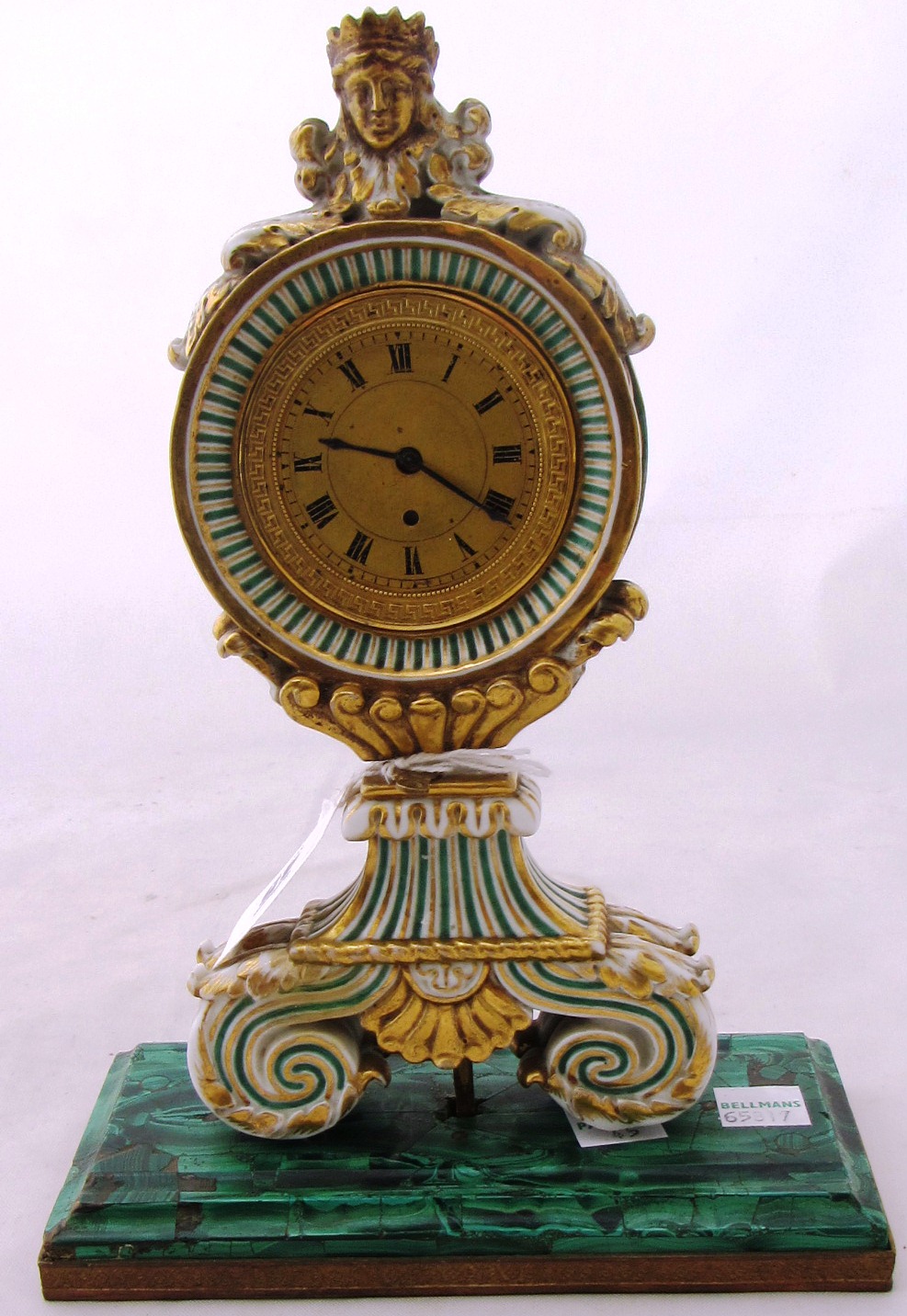 WITHDRAWN A porcelain clock case, mid 19th century, possibly Russian, Imperial Porcelain factory,