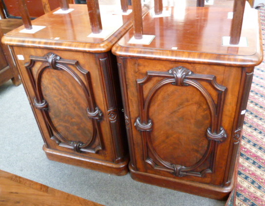 A pair of 19th century mahogany pedestals on plinth bases, 59cm wide.