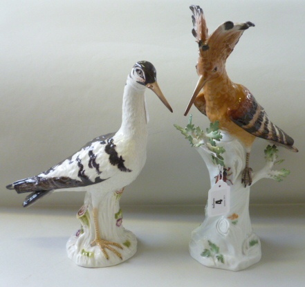 A Meissen model of a bird (a.f.) and another, also damaged. (2), blue crossed swords marks and