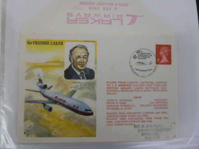 Collection of mostly commercial flight covers, inc on cover Laker Airways, BEA, Imperial Airways,