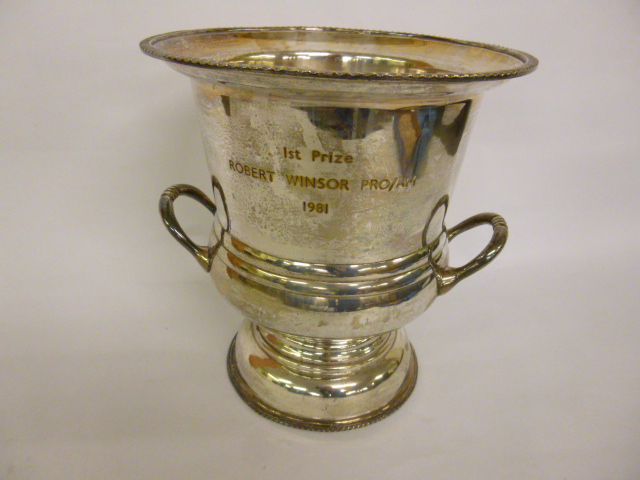 Silver plated ice bucket, presented to Robert Winsor (Mallorca's King of Charity) for 1st prize in