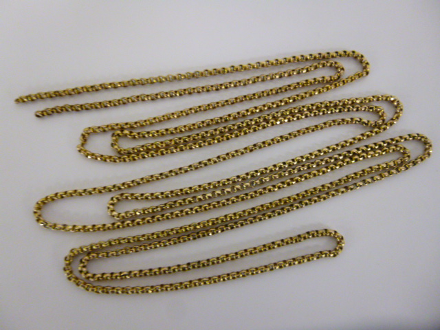 9ct gold (tested) chain, 156cms approx in length, 20.2g