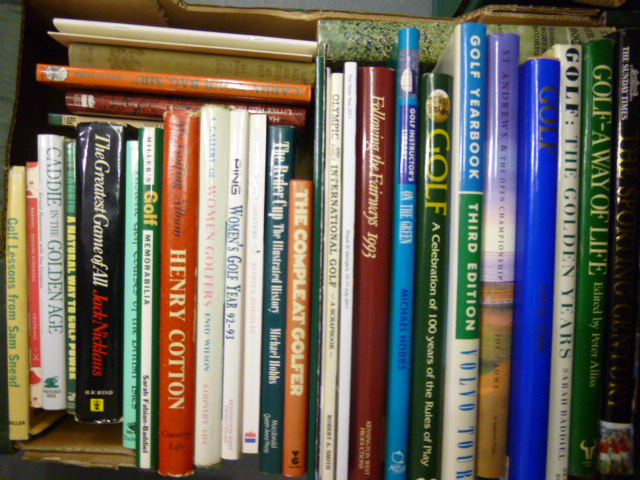 Golf - Large box of assorted hard & soft back Golf books including My Golfing album Henry Cotton,