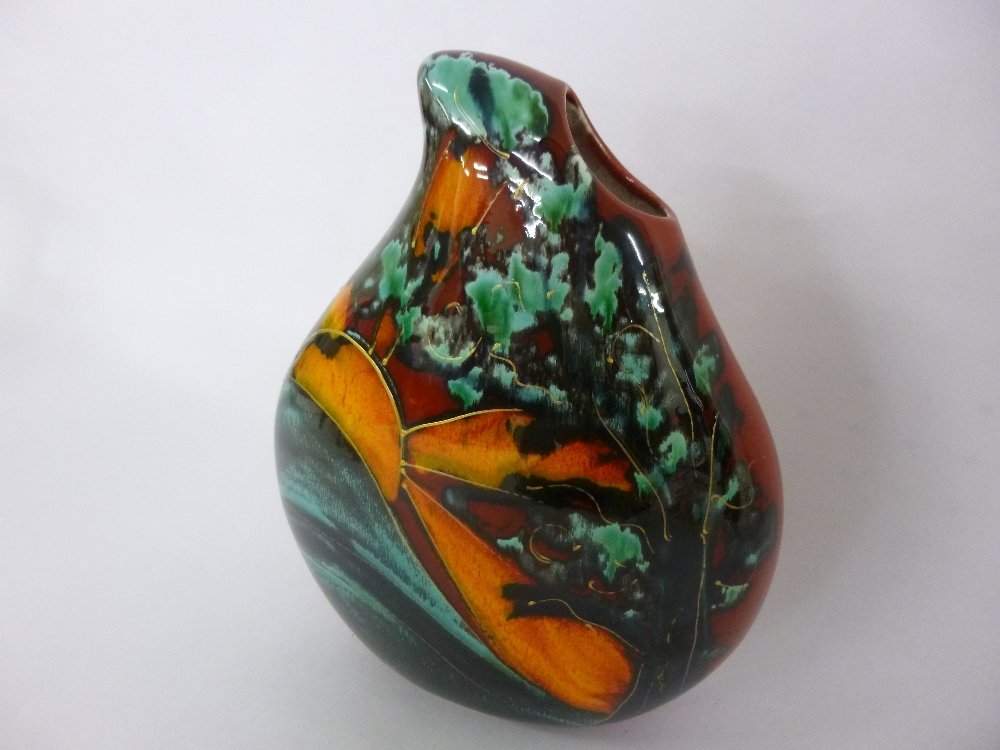 Anita Harris studio 9" teardrop vase (Trial piece)