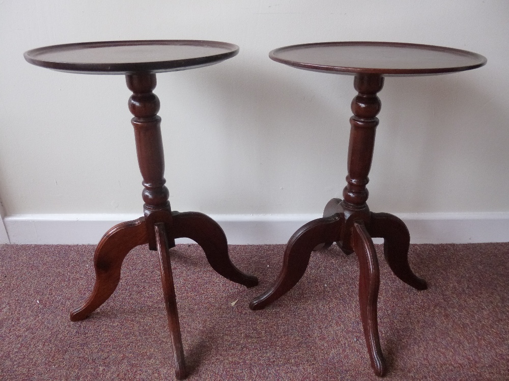 Two Mahogany wine tables approx 56cm