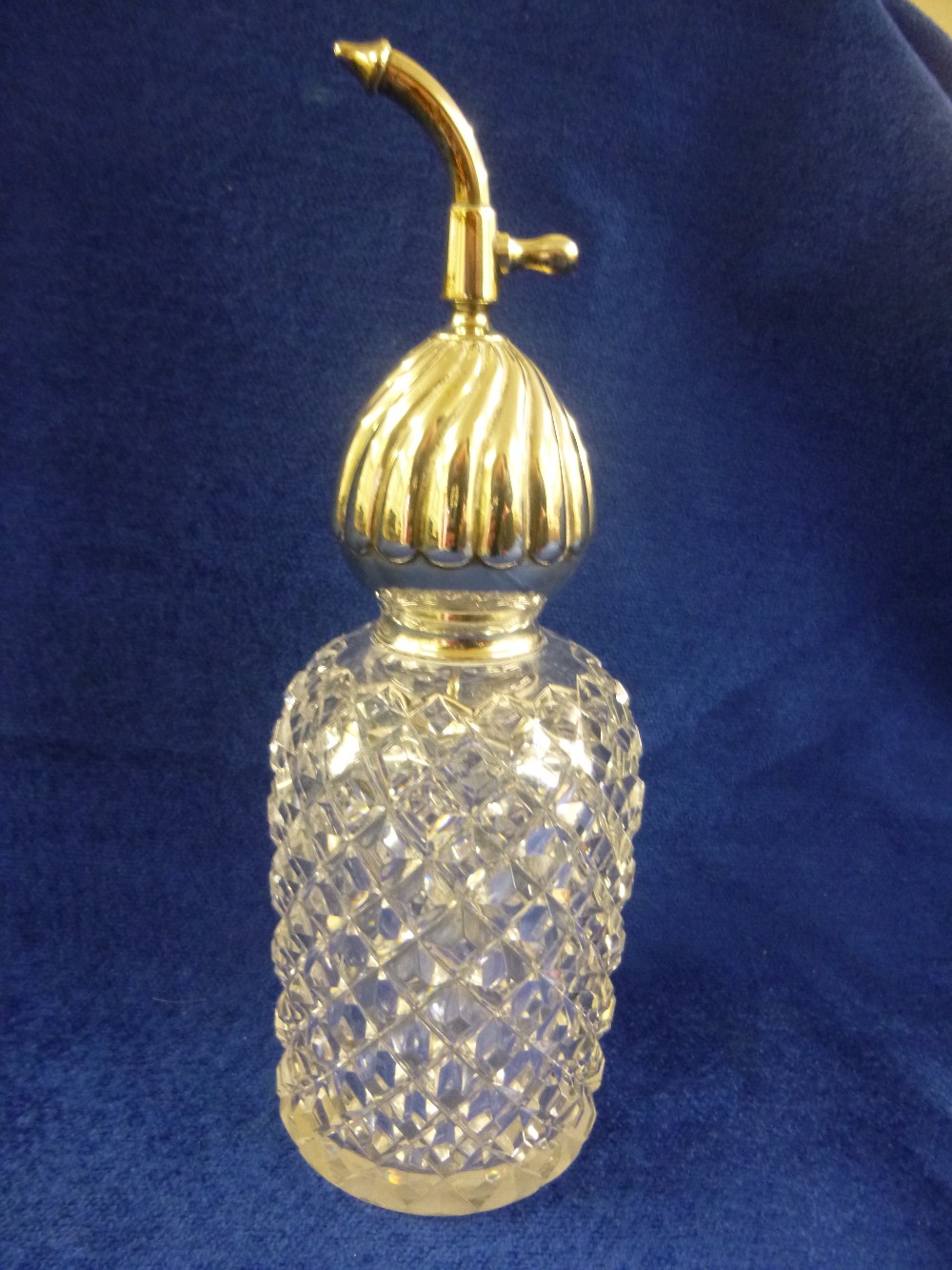 Victorian silver hallmarked hob nail cut glass atomizer, JG&S Birmingham 1891, in very good