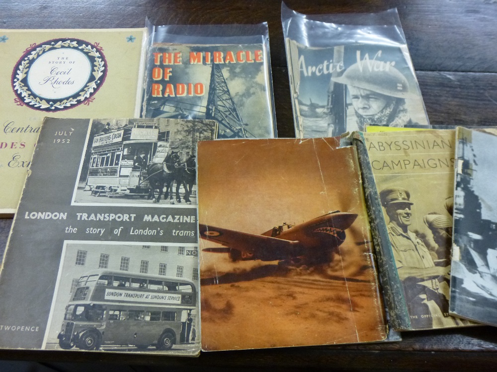 Collection of WWII magazines including a copy of London Transport magazine 'The story of London