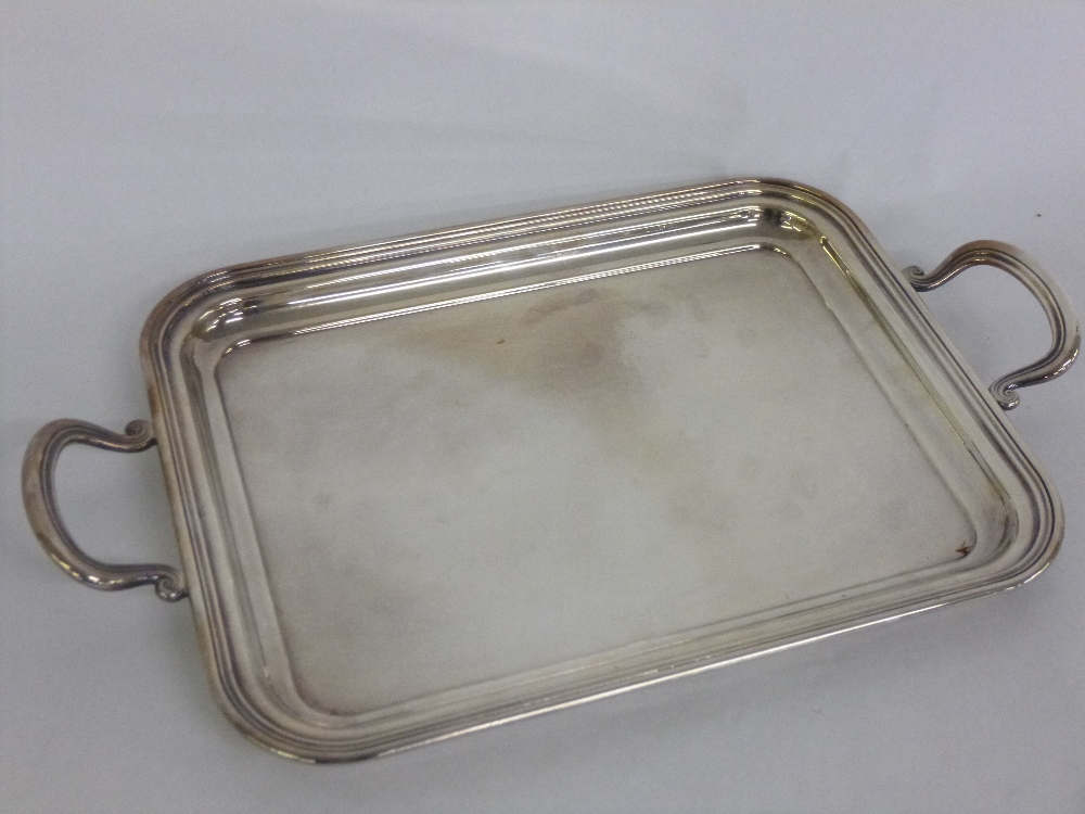 Quality Italian OLRI silver plated  tray with handles, measuring 17"x10", in excellent condition