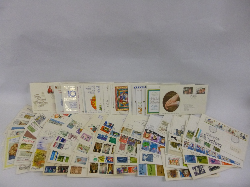Stamps - FDC's approx 100, values to £5, few I.O.M. (approx 25p each!)