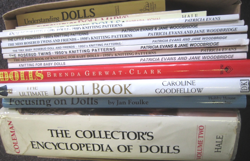 A collection of various doll related books to include The Collectors Encyclopaedia of Dolls Vol 2