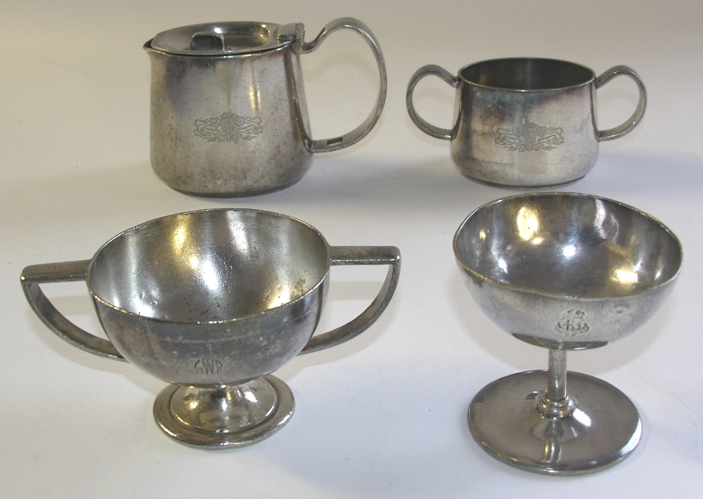 Four Walker and Hall silver plated GWR and other railway restaurant car items.