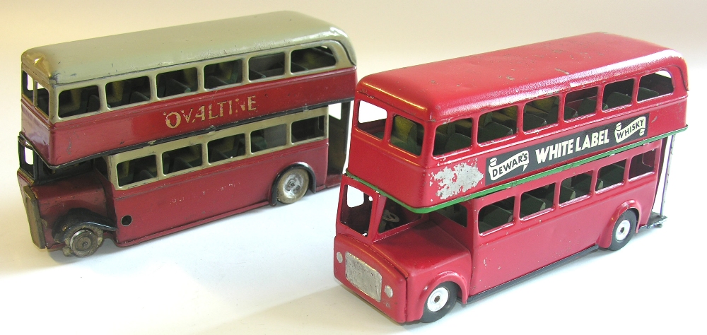 A Triang Minic tinplate Atlantean Bus together with another Triang Minic tinplate clockwork double