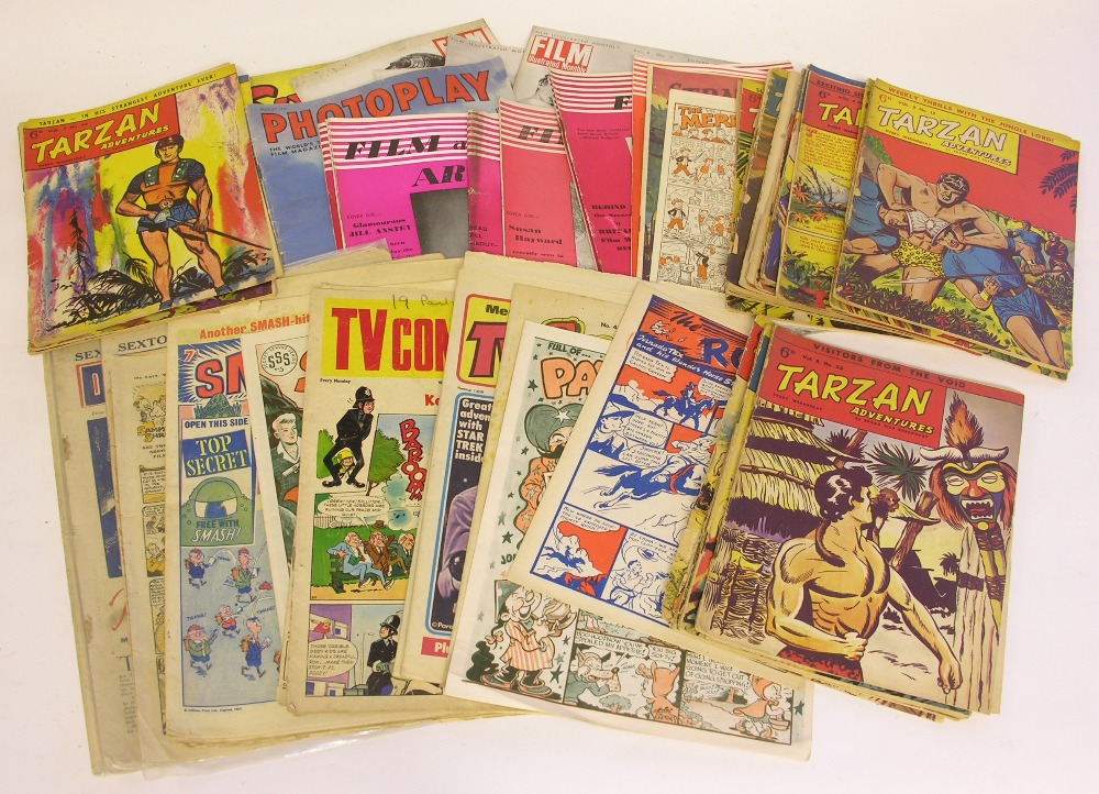 A collection of various 1940`s/50`s/60`s comics and cinema magazines to include Film Reel, Film