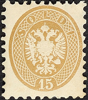 Lombardo Veneto V emissione 1856/64 15 s. bruno nuovo + II emissione 2 s. giallo I tipo usato - Da