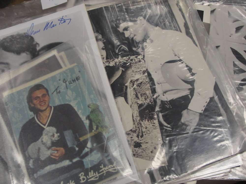 A quantity of autographs to inc Frankie Howerd, Norman Wisdom, Charlie Grace, Emile Ford, Dean
