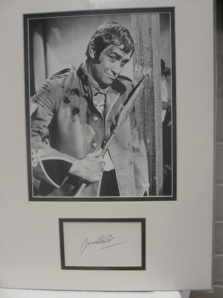 A framed autograph and photo still from Zulu of James Booth