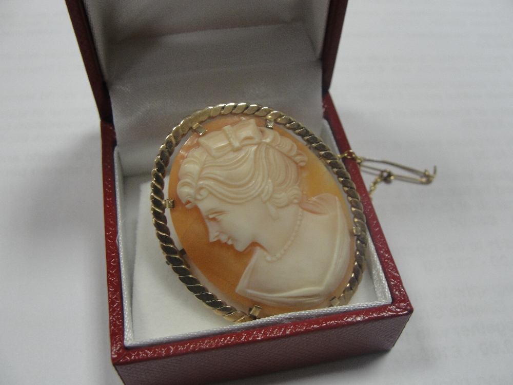 A 9ct cameo brooch