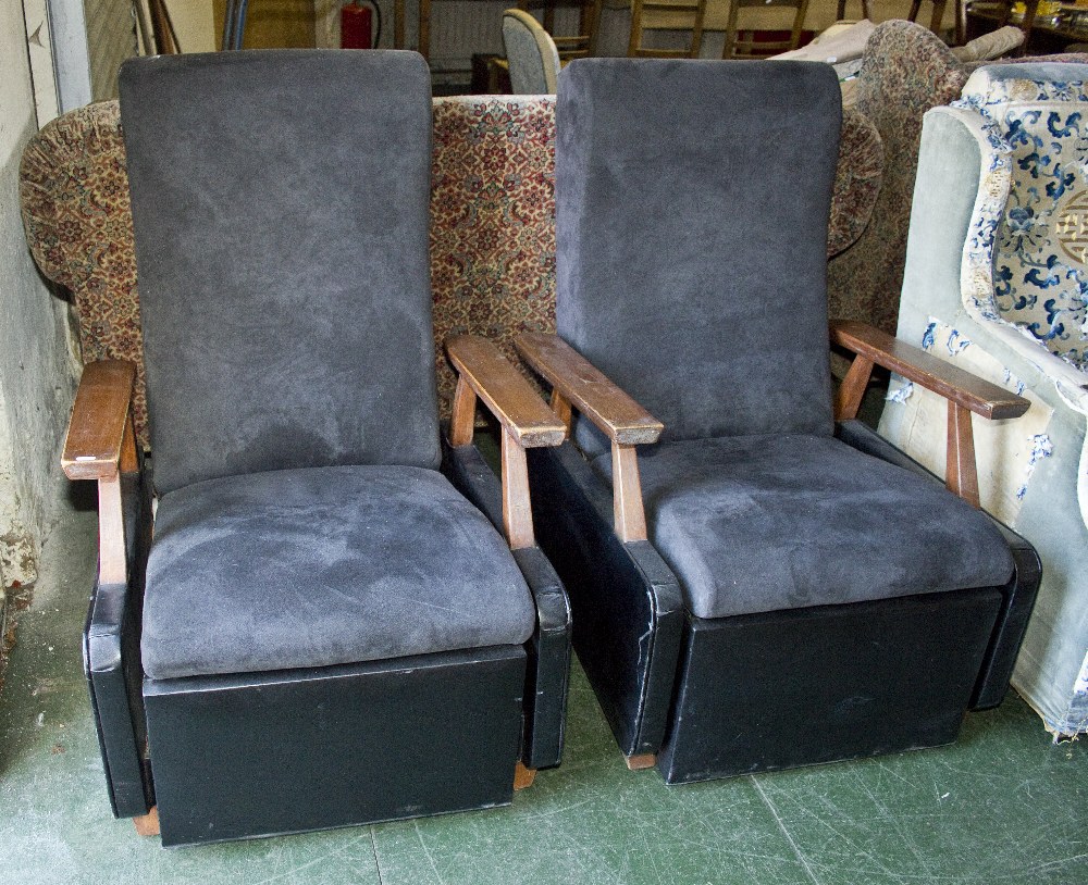 A pair of French Erton reclining chairs