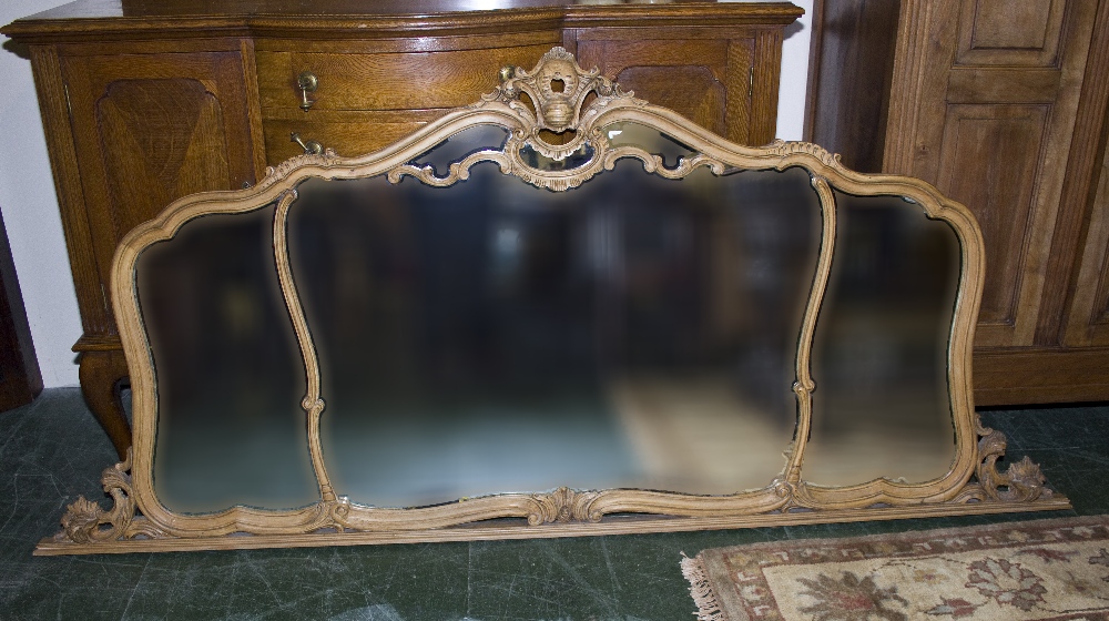 An early Victorian pine framed mirror.(new back board)