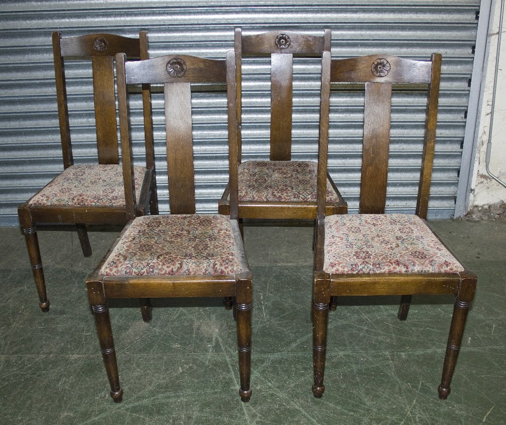 A set of 4 Edwardian dining chairs.