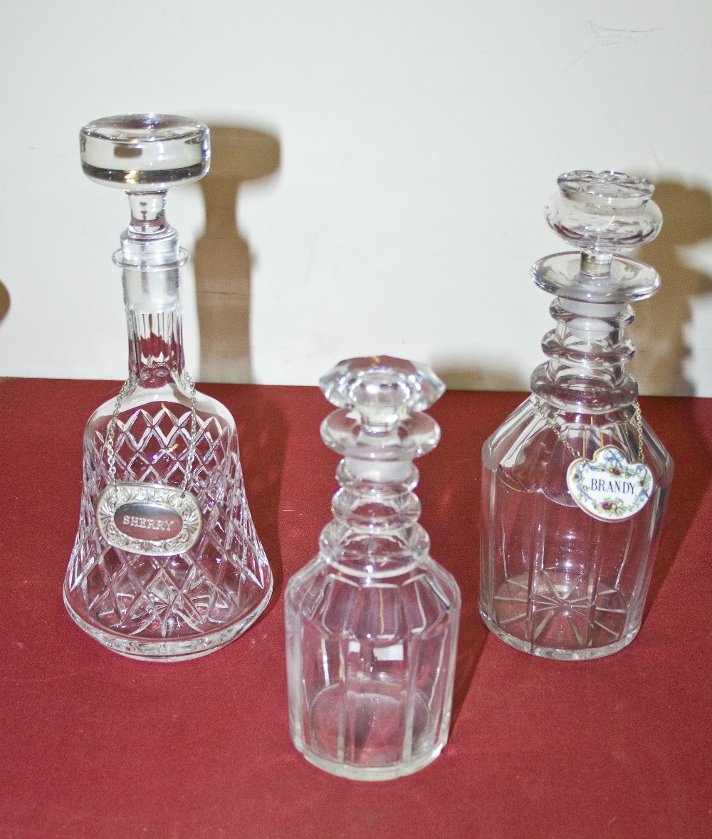 Three crystal decanters