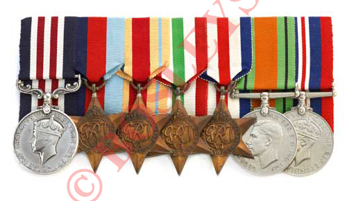 WW2 1944 North West Europe Cameronians Bayonet Charge Military Medal Group of Seven Medals.Awarded