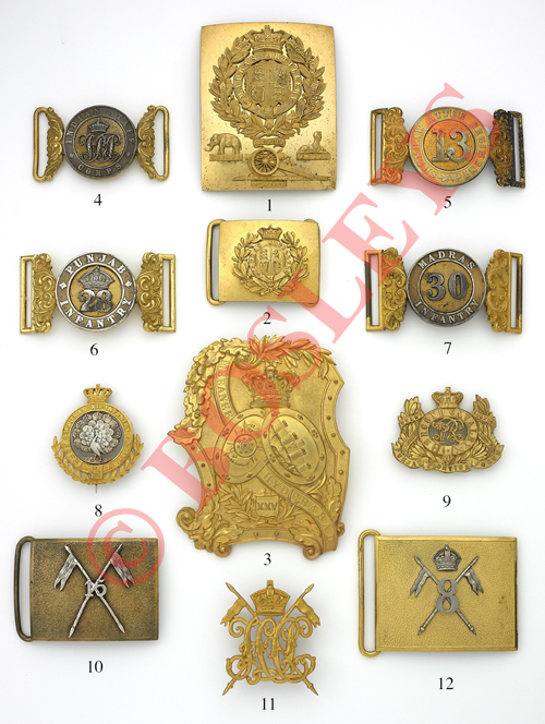 Indian Army. 15th Bengal Lancers (Cureton’s Multanis) Officer’s waist belt plate circa 1890-1921.  A