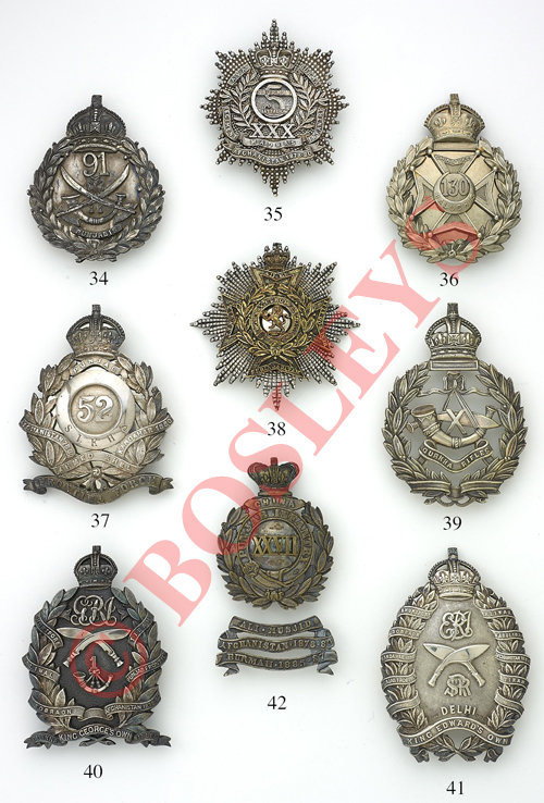 Indian Army. 52nd Sikhs Officer’s pouch belt plate.  A fine unmarked cast silver example, the