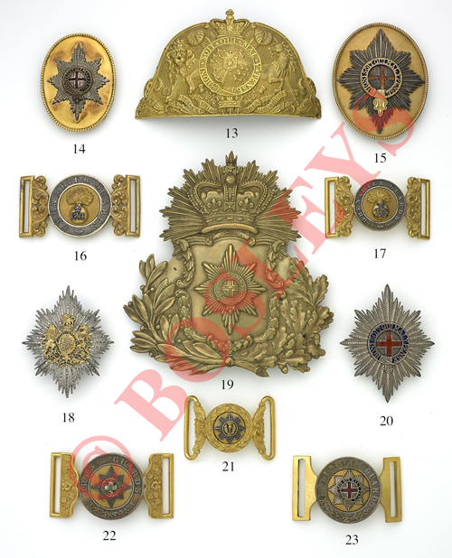 Grenadier Guards Victorian Officer’s levŽe pattern waist belt clasp.  A fine gilt example with