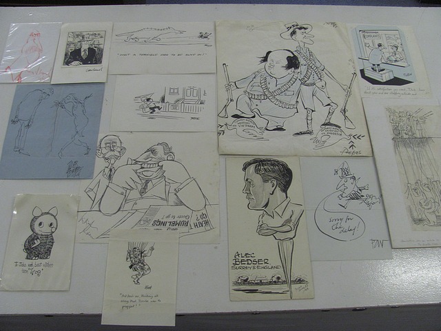 A large collection of original 1950s/60s cartoons to include examples by Papas, Clew, Waller, Gus,