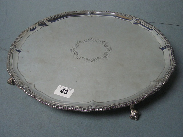 A large Georgian silver salver.