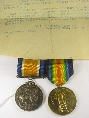 A pair of World War 1 medal group Victory and BWM awarded to Pte 201154 A E Vincent of the 2/4th