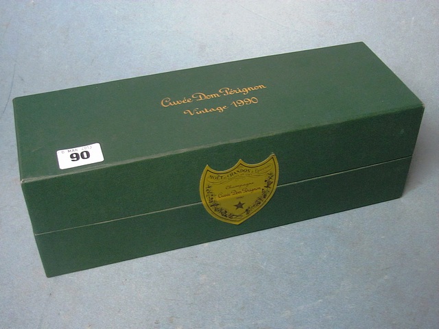 A 1990 Moet & Chandon curee Don Perignon Champagne bottle in sealed box