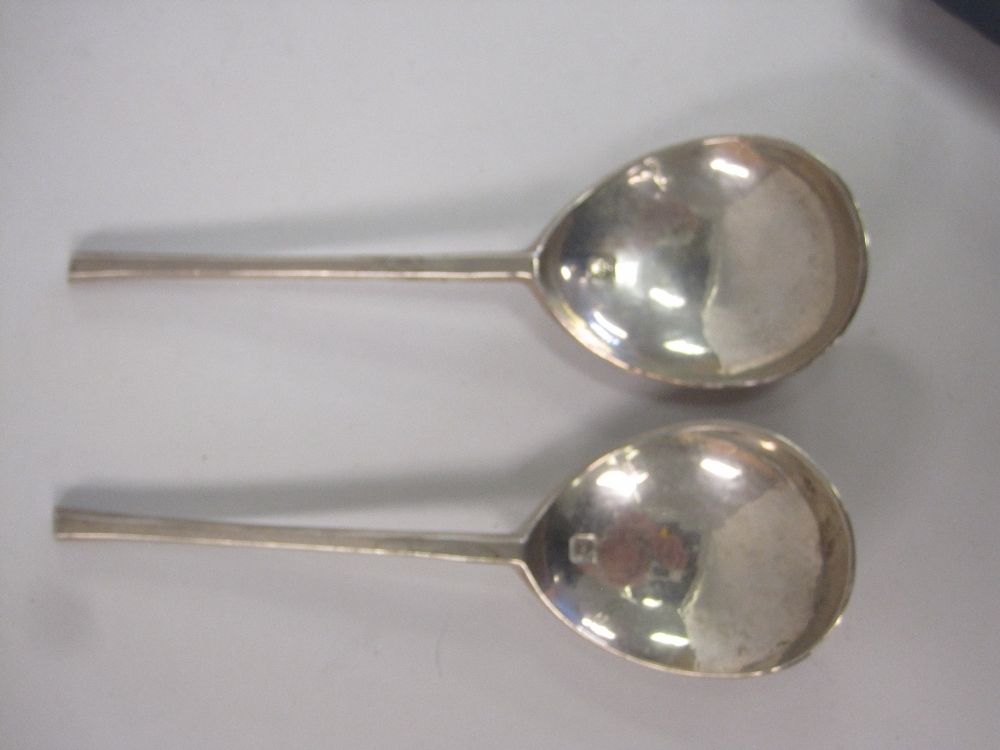Pair of George VI slip top Coronation Spoons, London 1937