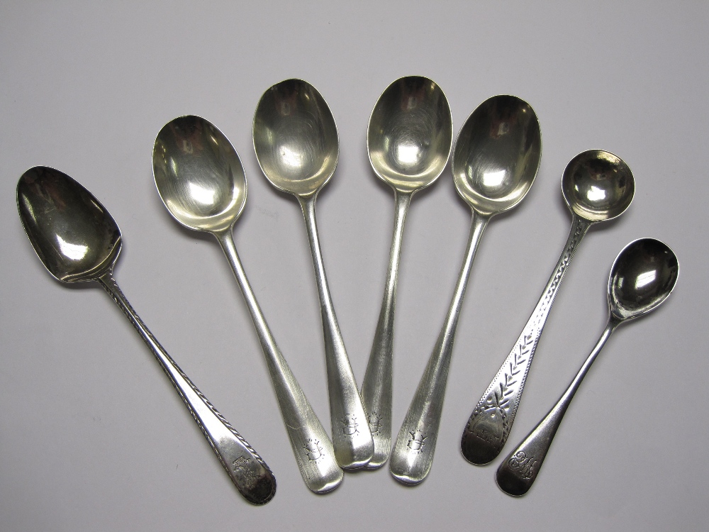 *Four Edward VII Teaspoons rat tail pattern, Sheffield 1908, a silver Teaspoon with bright-cut